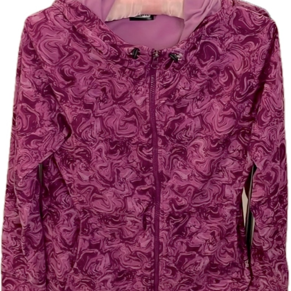 Athletic zippered hoodie top, M, thumb holes, long sleeves GoFit